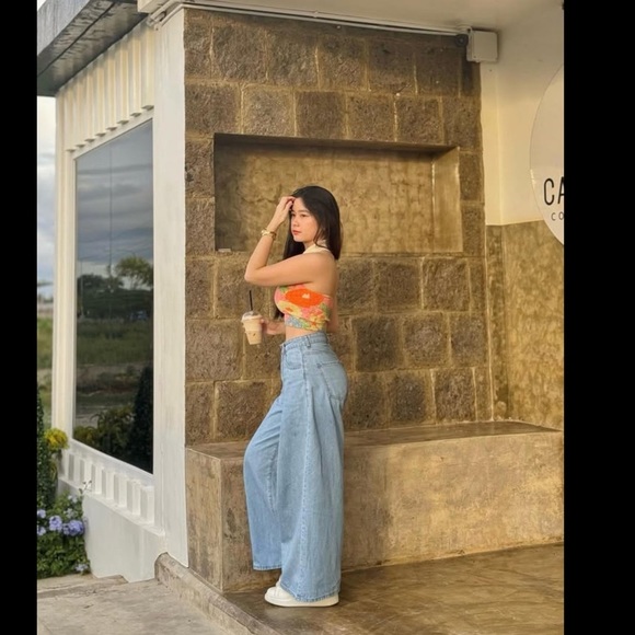 ZARA Women's Multicolor Floral Print Collared Open-Back V-Neck Crop Top SZ S - Picture 3 of 10